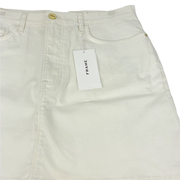 NWT Frame Denim Coated Off White Mini Skirt Size 30 - Picture 10 of 13